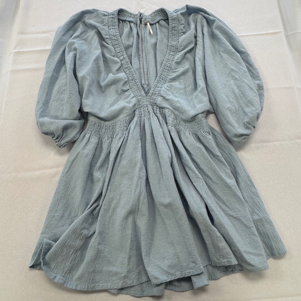 Free People For the Moment Mini Dress Blue Size XL - Picture 2 of 13